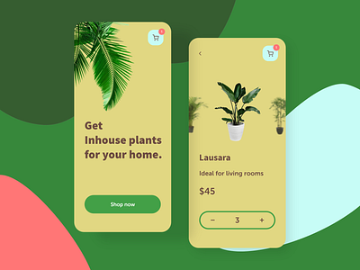 App for purchasing indoor plants adobexd apple branding design ios material ui minimal mockup ui uiux