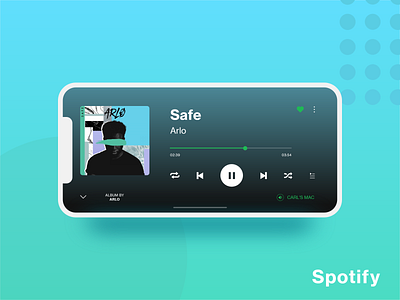Spotify Landscape Player adobexd apple branding design ios mockup music music player ui spotify ui vector