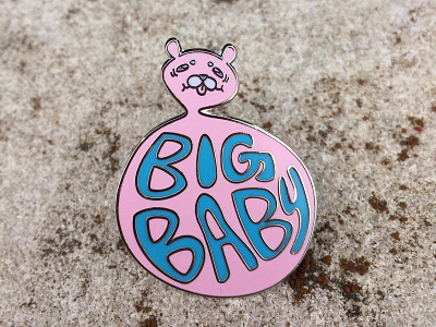 Big Baby Enamel Pin cute enamel pin hand drawn typography typography vector vector art