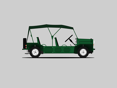 MINI Moke 80s cars design green illustration mini minimal moke nostalgia oldtimer vector vehicle wheels