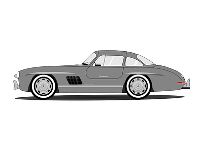 Mercedes-Benz 300 SL illustration 300sl automotive car figma illustration mercedes mercedes benz oldtimer vector vehicle