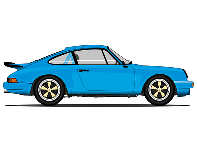 1974 Porsche 3.0 RS Outlaw (Mexiko Blau) 70s automotive car carrera figma illustration oldtimer porsche porsche 911 vector vehicle wheels