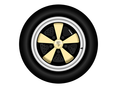 Porsche Fuchs Wheel automotive car carrera figma fuchs illustration oldtimer porsche vector vehicle wheels