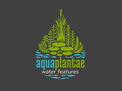 aquaplantae aquascaping branding design garden logo nature plants water