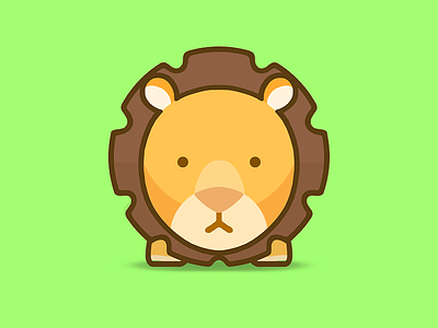 lion animal ball branding cartoon character children cute dribbbleweeklywarmup icon jungle kids king lion logo round