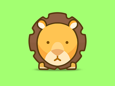 lion animal ball branding cartoon character children cute dribbbleweeklywarmup icon jungle kids king lion logo round