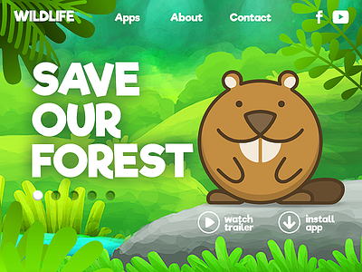Save Our Forest 2d animal app art cartoon children concept design earth forest home illustration kids ui web wildlife