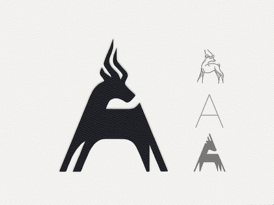 A for Antelope animal antelope branding deer design gazelle illustration logo texture vector