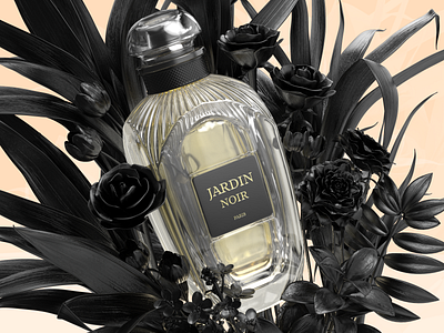 Jardin Noir Perfume 3d 3dart 3drender black botanical c4d cinema4d design fashion fragrance jardin noir perfume