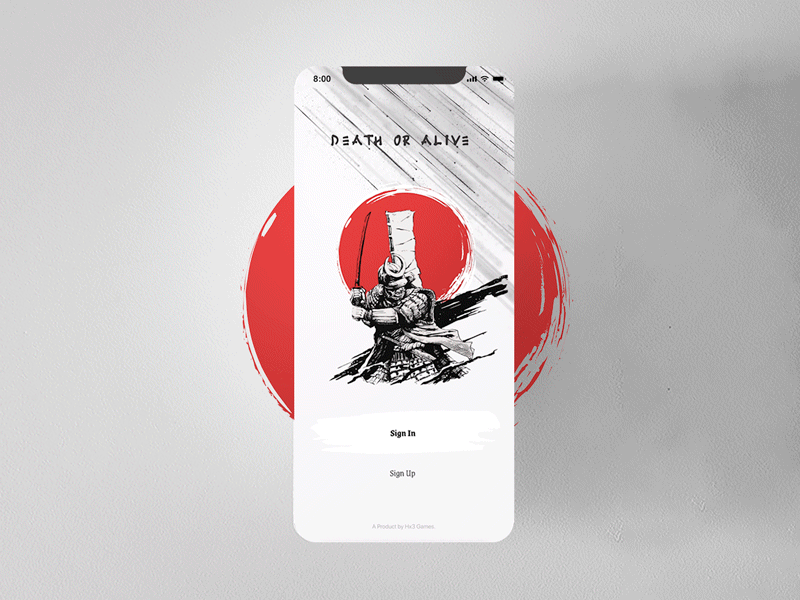 Death or Alive | Mobile game animation illustration interaction japan style mobile game samurai ui animation ui design ui ux