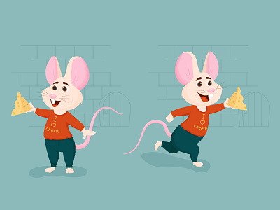 Cartoon smiling mouse character animal character illustration mice mouse rar vector