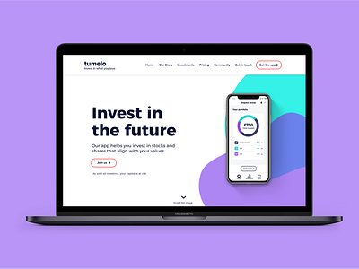 Investing in the future adobe xd app app design branding bristol design fintech landing page startup tech ui ux vector web website