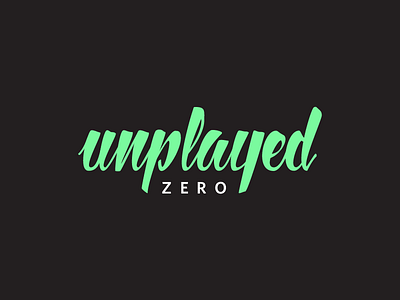 Unplayed Zero brush script design illustration kevin layshock logo logotype mint script