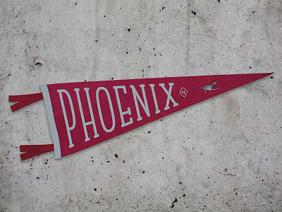 Phoenix Pennant concrete crimson design illustration kevin layshock pennant phoenix