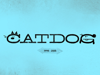 CatDog 90s cat catdog design dog kevin layshock minimal nickelodeon texture type