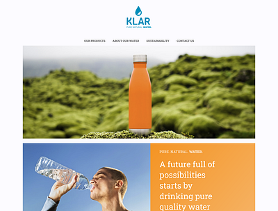 Klar Water Theme landing page logo ui website