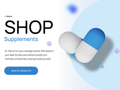 Dietary Supplements Hero Section 3d branding design ui web design website