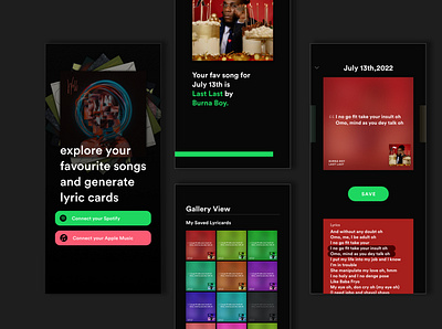 Lyricard- Product Design app app design colors design music nigeria product design ui