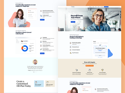 Features Page Exploration for Integrity business business website cards clean hero section hr human resource iconography landing page landing page design marketing agency modern outsourcing payments payroll ui web web design website website design