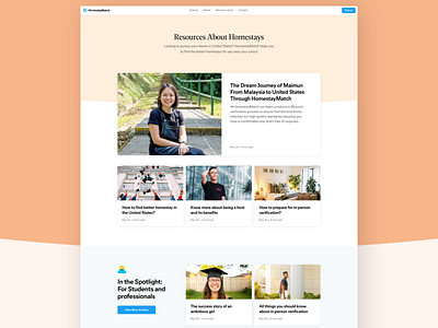 Blog | HomestayMatch article page blog blog design clean hero section landing landing design landing page marketing marketing agency marketing site modern ui ui design uidesign uiux web design webdesign website