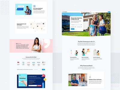 Landing Page for HomestayMatch booking app clean hero section homepage design homestay iconography illustration landing landing page marketing agency marketing site modern testimonial timeless ui uidesign web website design