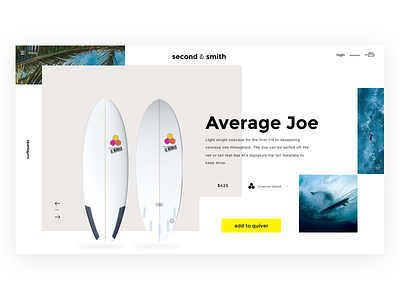 Second & Smith - design exploration for used surfboard retailer branding design ecommerce surf art ux web website