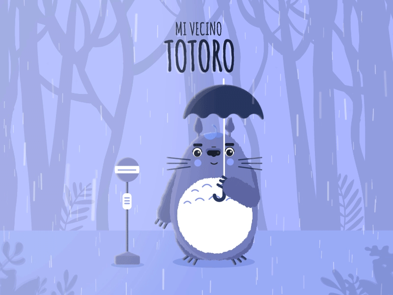 My Neighbor Totoro 💜 after affects animation2d character design flat design ghilbi illustration vector motion design motiongraphics totoro