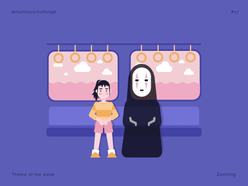 Spirited Away after affects animation2d character design chihiro flat design ghilbi hayaomiyazaki illustration vector mondayschallenge motion design motiongraphics spirited away