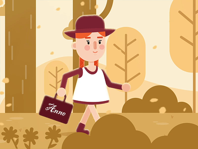 Anne with an E animation2d anne with an e character design flat design illustration vector motiongraphics