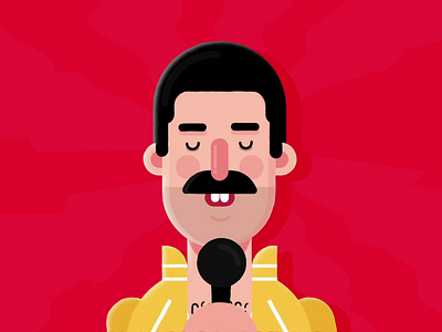 World Rock Day - Freddie Mercury after effects animation2d character design flat design freddie mercury illustration vector motiongraphics queen