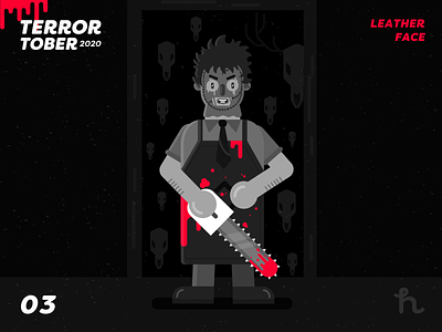 03. Leatherface - Terrortober2020 character design flat design illustration illustration vector leatherface masacre in texas terrormovies