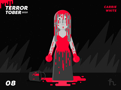 08. Carrie White - Terrortober2020 carrie character design flat design halloween horrormovies illustration illustration vector inktober2020 motion design terror