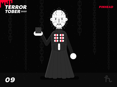 08. Pinhead - Terrortober2020 character design flat design halloween hellraiser illustration illustration vector pinhead