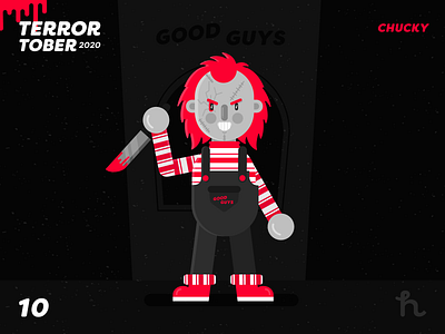 10. Chucky - Terrortober2020 character design childsplay chucky flat design illustration illustration vector motion design