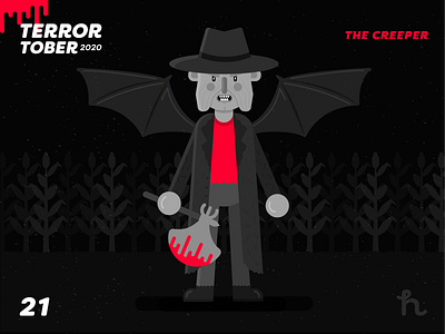 21. The Creeper - Terrortober2020 character design flat design horror art horror movie illustration illustration vector jeepers creepers terror art the creeper