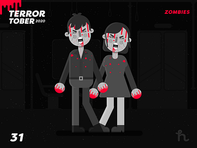 31. Zombies - Terrortober2020 character design flat design illustration illustration vector traintobusan zombies