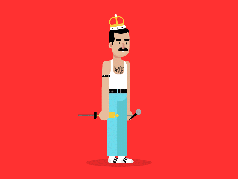 Freddie is a Queen and winner in the Oscar! after effects animation2d character design flat design illustration vector