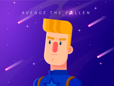 Captain America - Avenge the fallen avengersendgame captain america character design flat design illustration vector marvel