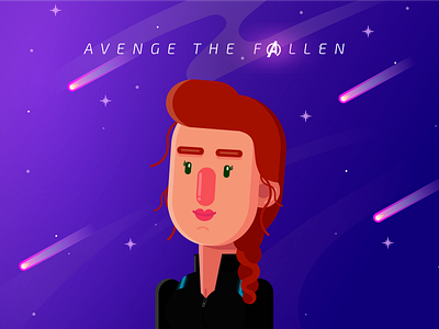 Black Widow - Avenge the Fallen avengersendgame black widow character design flat design illustration vector marvel