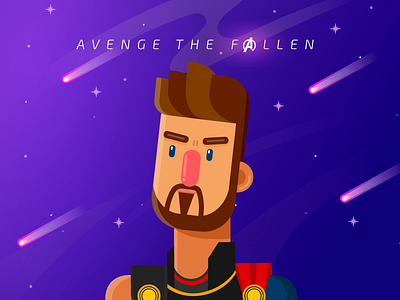 Thor - Avenge the Fallen avengersendgame character design flat design illustration vector marvel thor