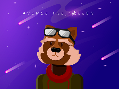 Rocket Raccoon - Avenge the Fallen avengersendgame character design flat design guardiansofthegalaxy illustration vector marvel rocket raccoon