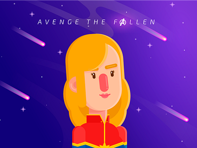 Captain Marvel - Avenge the Fallen avengersendgame captain marvel character design flat design illustration vector marvel