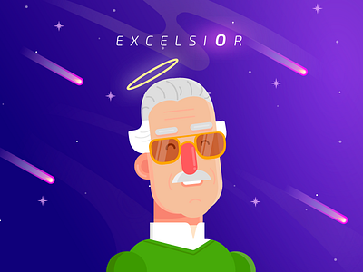 Stan Lee - Excelsior avengersendgame character design excelsior flat design illustration vector marvel stan lee