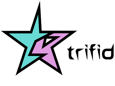 Triffid Records Logo creative design electronic fictional icon illustration illustrator layout logo music record company star wordmark