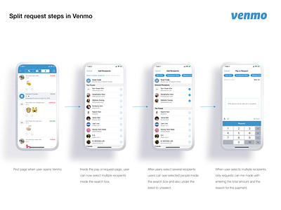 Venmo split request payment UI interaction design prototpye ui deisgn ux design venmo