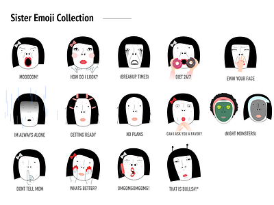 Sisters Emoji Collection design emoji illustration visual design