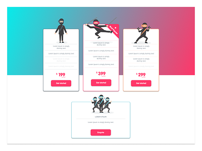 Pricing Page | Ninja design illustration ui ux