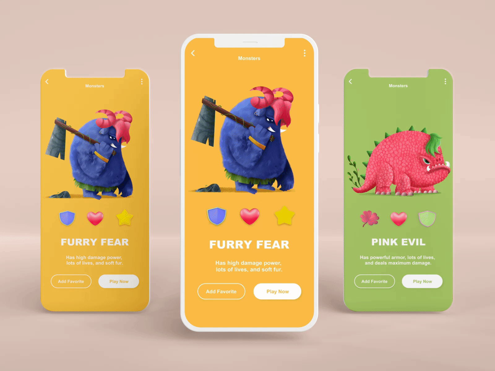 The Monster Inside You - Game UI Concept animation characters mobile game ui