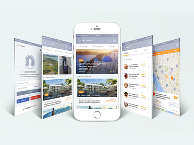 Kuponkirály mobile layouts app booking clean flat iphone responsive ui
