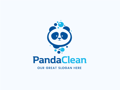 PandaClean brand clean cleaning cute hungarian icon logo panda